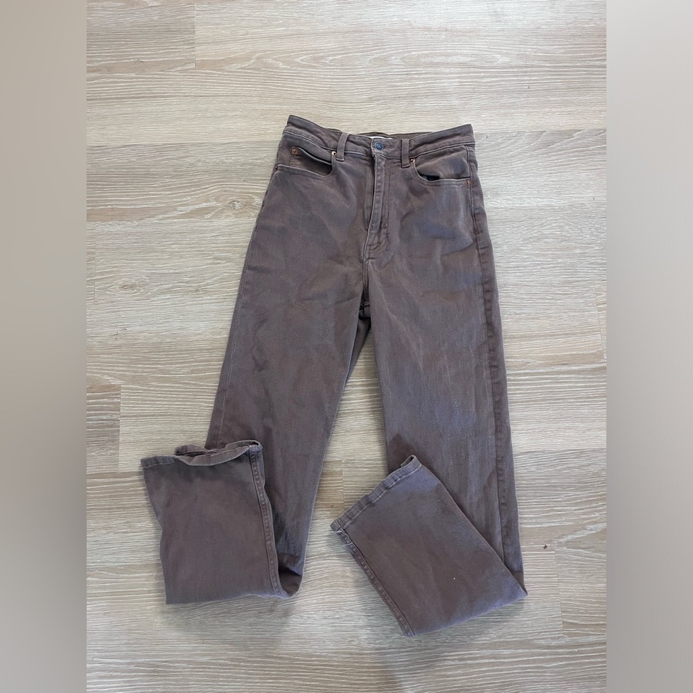 Motel Brown Split Hem Denim